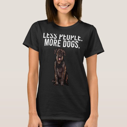 Less People More Dogs Giant Schnauzer Introvert Tシャツ (正面)
