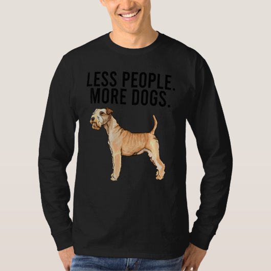 Less People More Dogs Lakeland Terrier Introvert Tシャツ (正面)