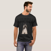 Less People More Dogs Lasa Apsos Introvert Tシャツ (正面フル)