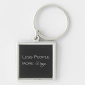 Less People More Dogs Metal Keychain キーホルダー (正面)