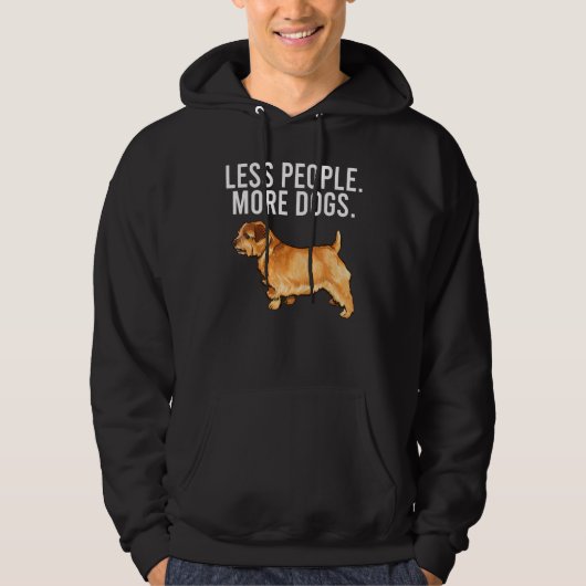 Less People More Dogs Norfolk Terrier Introvert パーカ (正面)