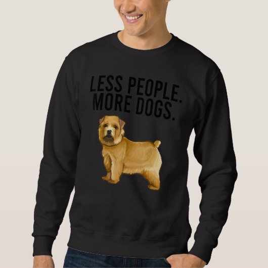 Less People More Dogs Norwich Terrier Introvert スウェットシャツ (正面)