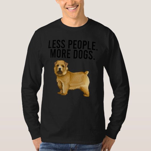 Less People More Dogs Norwich Terrier Introvert Tシャツ (正面)