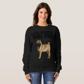 Less People More Dogs Pug Introvert スウェットシャツ (正面フル)
