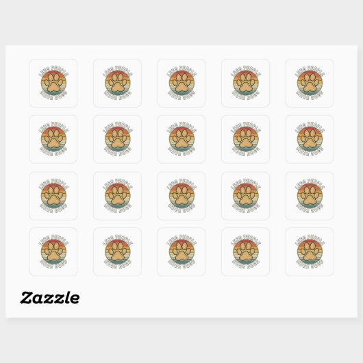 Less People More Dogs Sticker スクエアシール (シート)