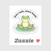 Less Rush More Hush ステッカー – Calm Frog Meditation シール (シート)