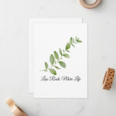 Less Rush More Life Botanical T-Shirt ノートカード (正面/裏面インサイチュ)