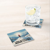 Less Scrolling, More Living スクエアペーパーコースター (インサイチュ)