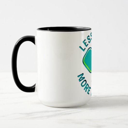 Less Stress More Pickleball Funny Player Mug マグカップ (左)