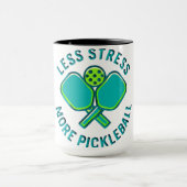 Less Stress More Pickleball Funny Player Mug マグカップ (中央)