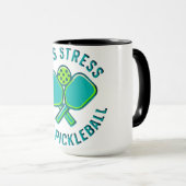 Less Stress More Pickleball Funny Player Mug マグカップ (正面右)