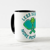 Less Stress More Pickleball Funny Player Mug マグカップ (正面左)