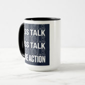 Less Talk More Action Motivational Typography Mug マグカップ (正面左)