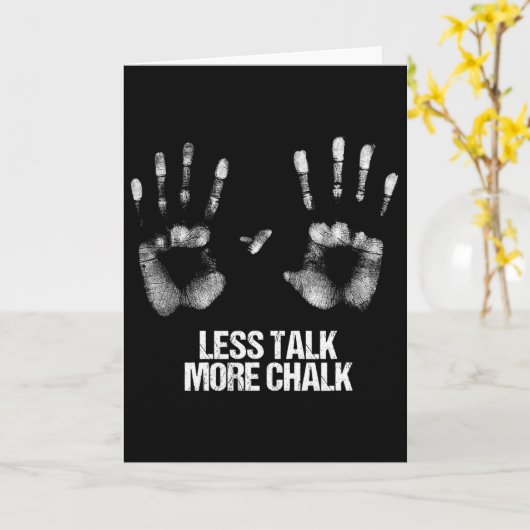 Less Talk More Chalk Gift Boulder Handprint Boulde カード (黄色い花)