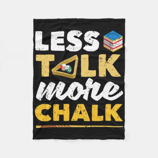 Less Talk More Chalk Pool Player Billard 8-ll Bill フリースブランケット (正面)