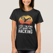 Less Talking more Hacking Sunset Falconer Falconry Tシャツ (正面)