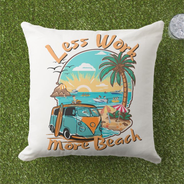 Less Work More Beach アウトドアクッション (芝生)