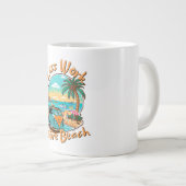 Less Work More Beach ジャンボコーヒーマグカップ (正面右)