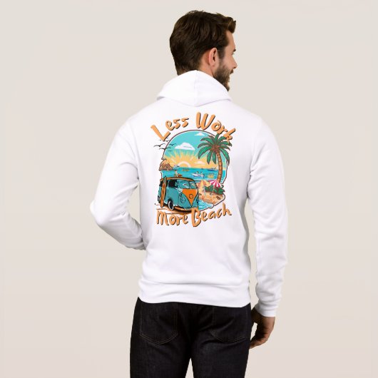 Less Work More Beach for Summer Vacation パーカ (裏面フル)