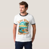 Less Work More Beach for Summer Vacation Tシャツ (正面フル)