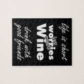 Less Worries More Wine Drink Wine with Friends ジグソーパズル (横)