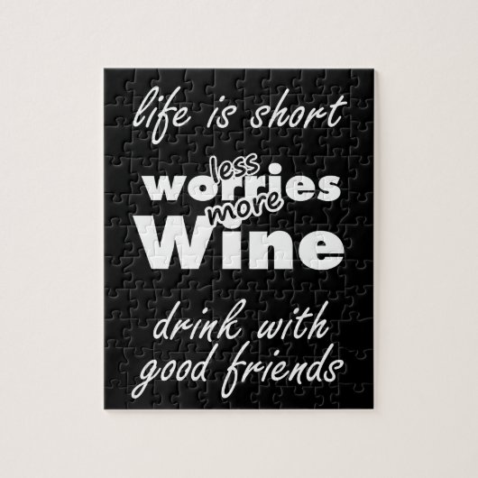 Less Worries More Wine Drink Wine with Friends ジグソーパズル (縦)