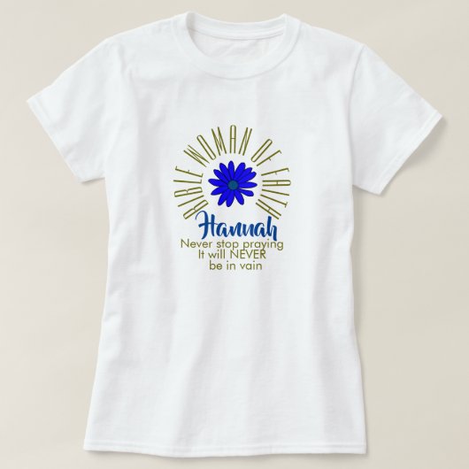 Lessons For Bible Women of Faith Hannah Christian Tシャツ (デザイン正面)