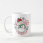 Les't get Frosted Cute Crhistmas Snowman コーヒーマグカップ (左)