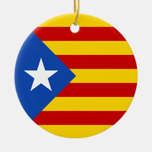 "L'Estelada Blava"のカタロニアの独立旗 セラミックオーナメント (正面)