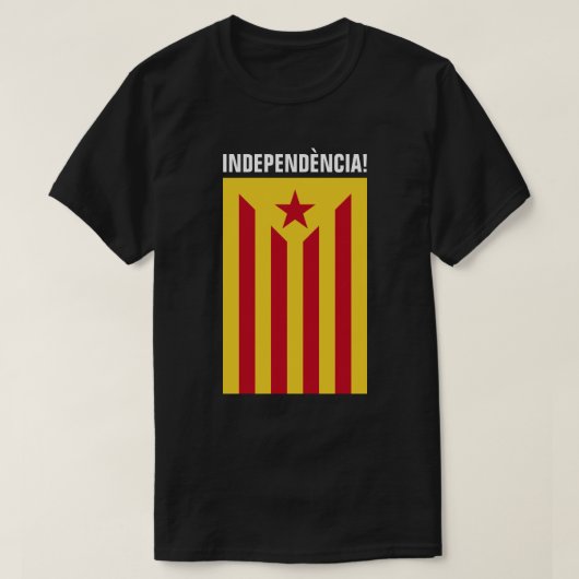 L'Estelada Vermella -赤によって主演される旗カタロニア Tシャツ (デザイン正面)