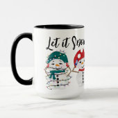 let雪のフェスティバル雪だるま水の色クリスマス マグカップ (左)