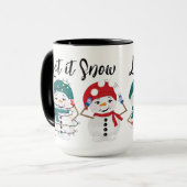 let雪のフェスティバル雪だるま水の色クリスマス マグカップ (正面左)