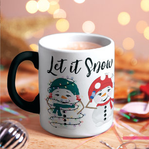 let雪のフェスティバル雪だるま水の色クリスマス マグカップ