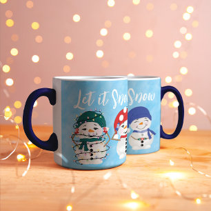 let雪のフェスティバル雪だるま水の色クリスマス マグカップ