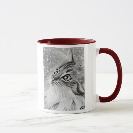 let雪の子猫猫です マグカップ (右)