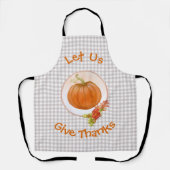 Let 与え Us 感謝してい Pumpkin And Flowers エプロン (正面)