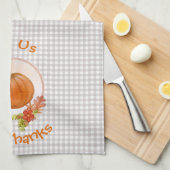 Let 与え Us 感謝してい Pumpkin And Flowers キッチンタオル (四つ折り)