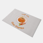 Let 与え Us 感謝してい Pumpkin And Flowers ドアマット (アングル)