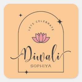 Let 祝 Diwaliカスタマイズエレガント可能 スクエアシール
