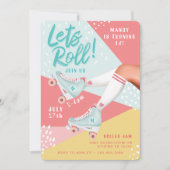 Let 転がおもしろいレトロローラースケートビデオ 招待状 (正面)