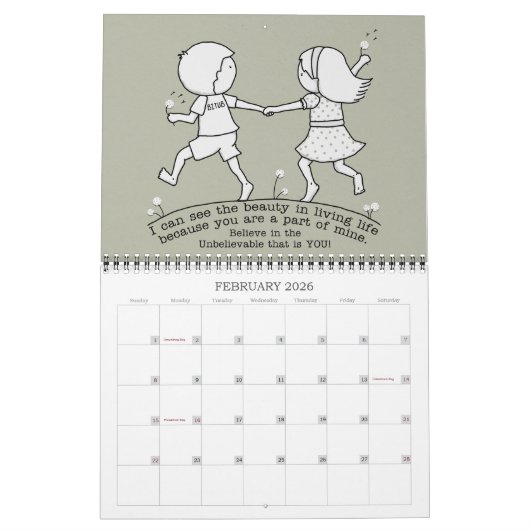 Let 2022 Be A Time (Medium) Calendar カレンダー (2月 2026)