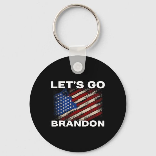 Let#39;s Go Brandon Flag Joeバイデン氏・ドナルド・トランプPa キーホルダー (正面)