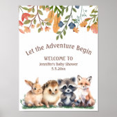  let adventure begin animals baby shower welcome ポスター (正面)