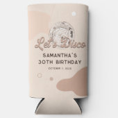 Let Disco 30th Birthday Groovy 70sパーティー カスタム スリム缶クーラー (正面)