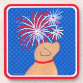 Let Freedomリングや輪イエロードッグコースターセット コースター (正面)