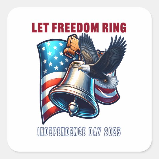 Let Freedomリングや輪トレンド引用文 スクエアシール (正面)