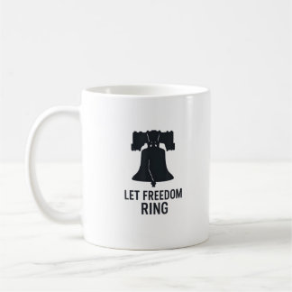 Let Freedomリングや輪ベルシルエットモダンアメリカ愛国者 コーヒーマグカップ