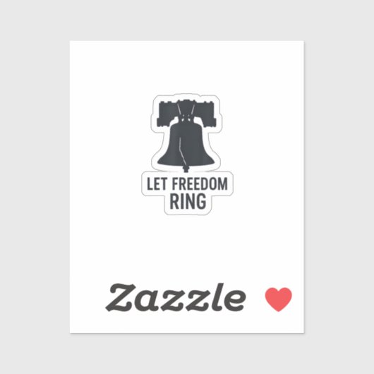 Let Freedomリングや輪ベルシルエットモダンアメリカ愛国者 シール (シート)