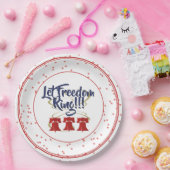Let Freedomリングや輪リバティーベル – 赤と青 ペーパープレート (パーティー)