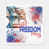 Let Freedomリングや輪、7月4日、 スタンダードランチョンナプキン (正面)